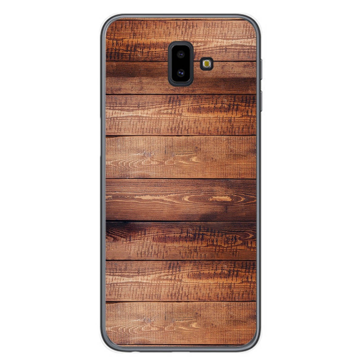 Tumundosmartphone Funda Gel Tpu para Samsung Galaxy J6+ Plus diseño Madera 02 Dibujos