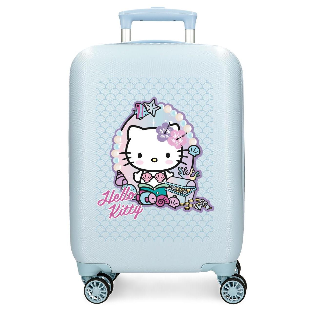 Maleta de cabina Sanrio Hello Kitty Mermaid kitty ABS con capacidad de 33L Azul claro