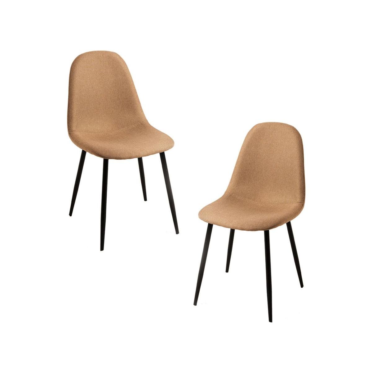 Regalos Miguel - Packs Sillas Comedor - Pack 2 Sillas Black Teok Tela - Marrón arena