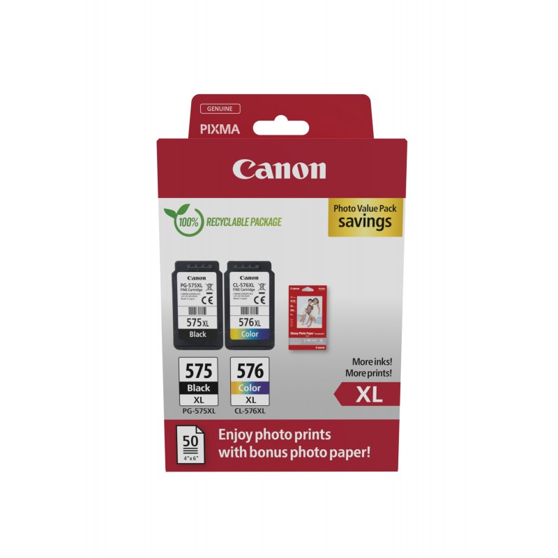 Canon - 5437C006 cartucho de tinta 2 pieza(s) Original Alto rendimiento (XL) Negro, Cian, Magenta, Amarillo 5437C006