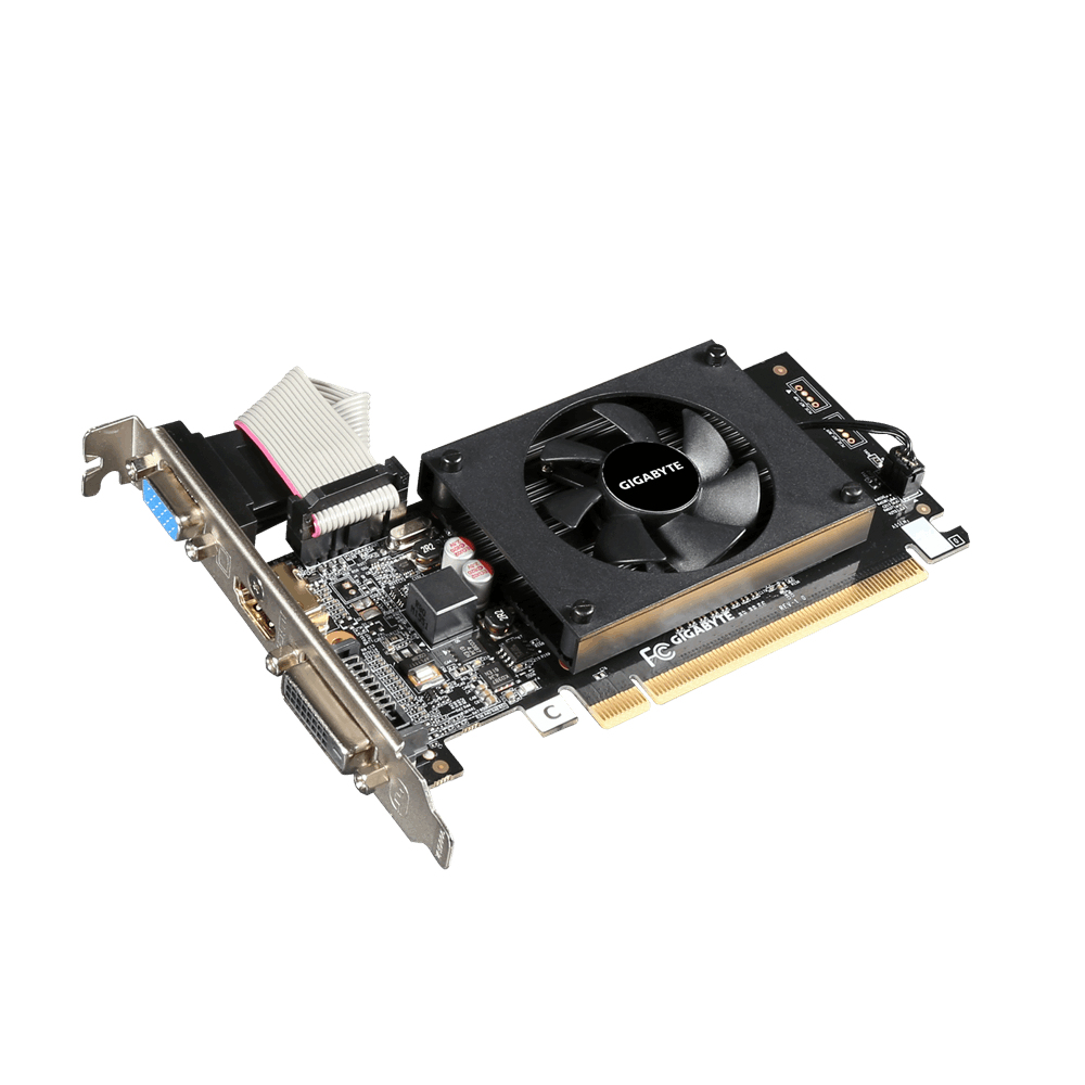 Gigabyte - Tarjeta gráfica GV-N710D3-2GL 2.0 para PC con 2 GB GDDR3, PCI Express 2.0 y salidas HDMI/DVI/D-Sub