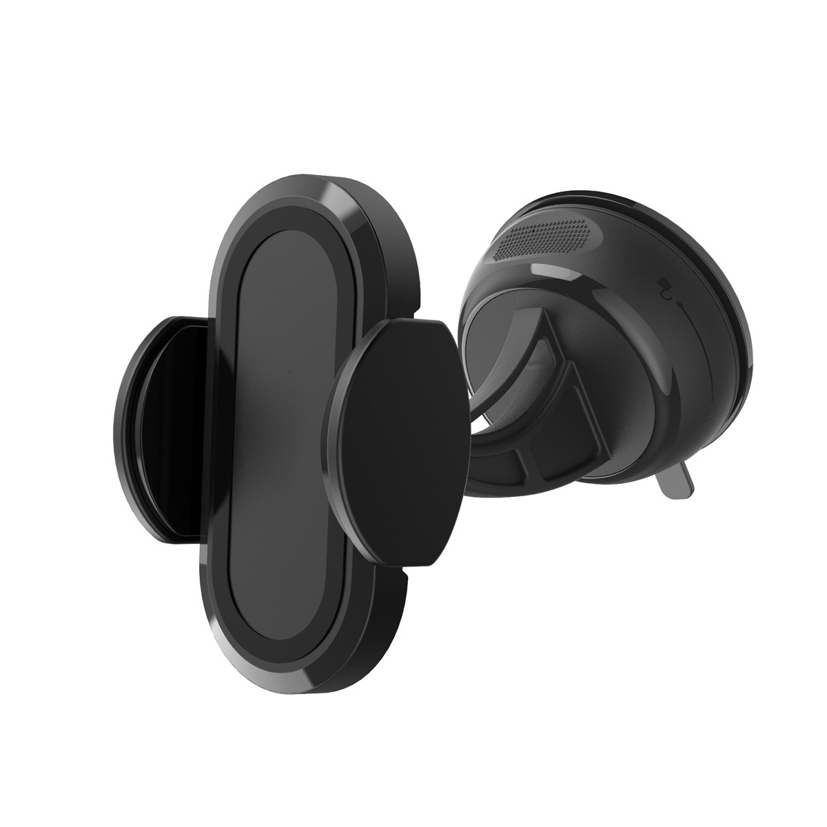 muvit soporte coche cargador inalámbrico Qi 5W/7,5W/10W 2A salpicadero, compatible conbrisas y salida de aire negro