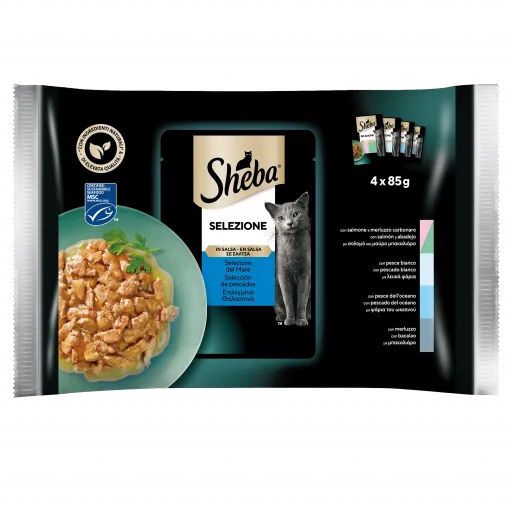 Sheba Selezione Comida Húmeda Gatos Multipack Selección Pescados en Salsa -