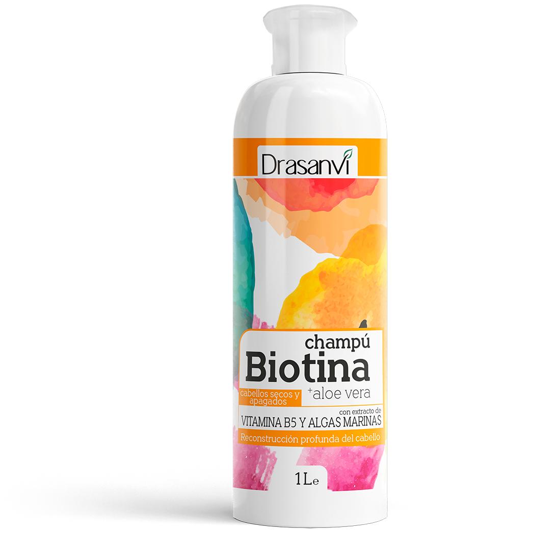 Champú Biotina y Aloe vera Pelos secos y Apagados 1000 ml Drasanvi