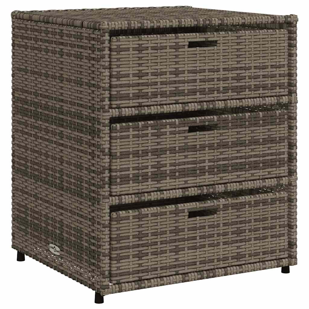 vidaXL Armario de almacenaje de jardín ratán PE gris 55x59x69 cm