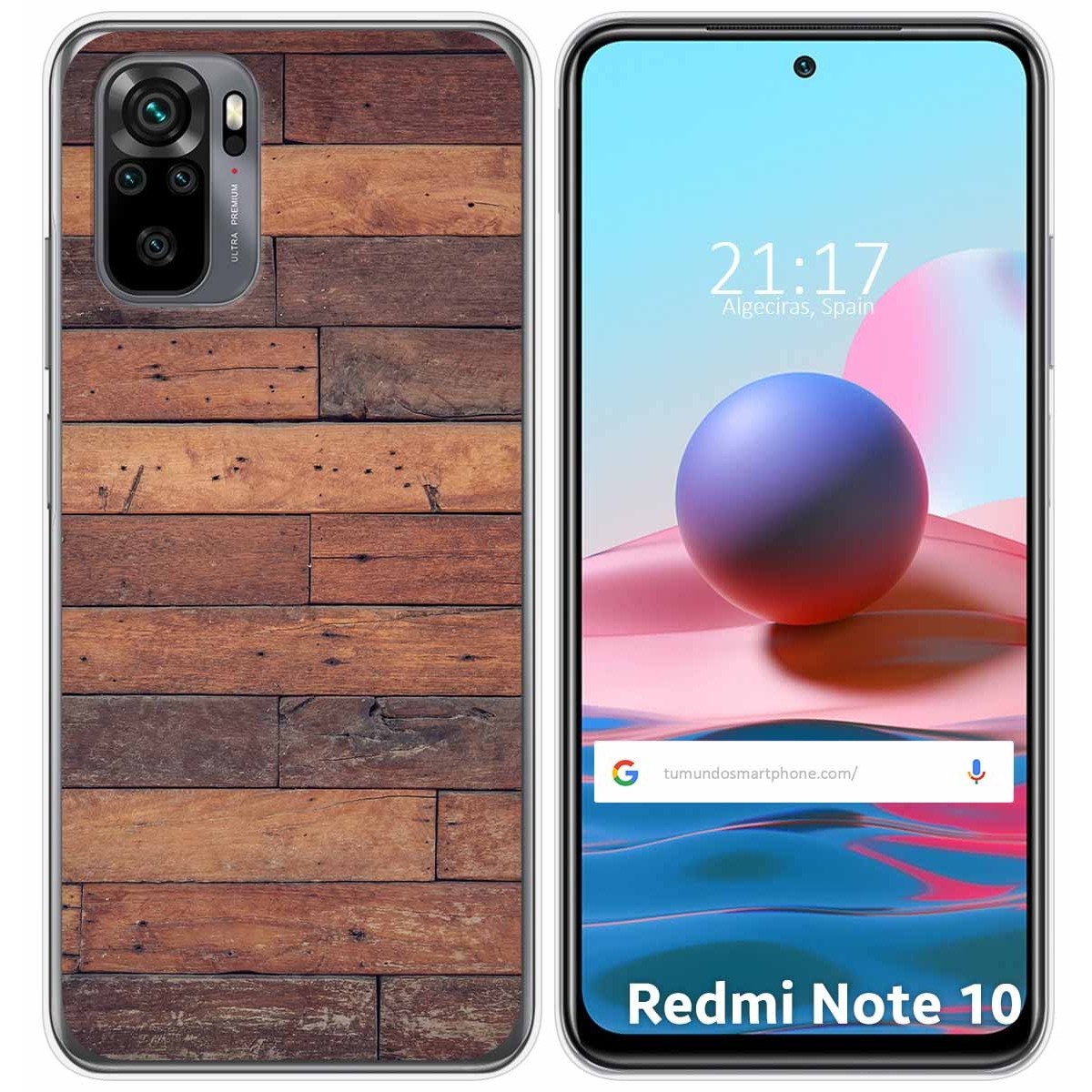 Tumundosmartphone Funda Gel Tpu para Xiaomi Redmi Note 10 / 10S diseño Madera 03 Dibujos