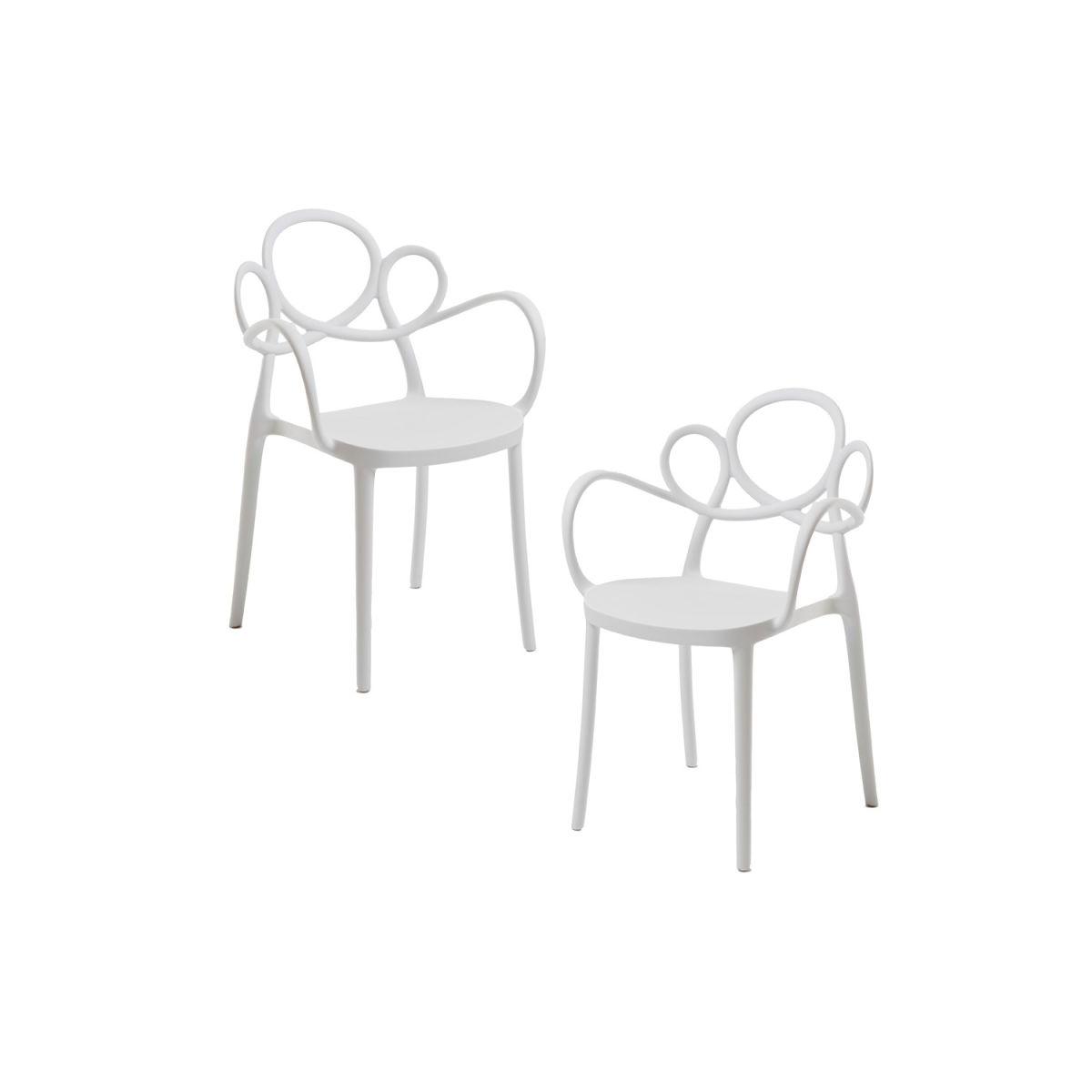 Regalos Miguel - Packs Sillas Jardín - Pack 2 Sillas Sky con Reposabrazos - Blanco