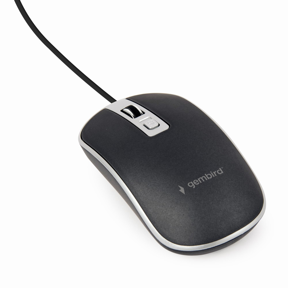 Gembird mus-4b-06-bs wired optical mouse, usb, 1200 dpi, black/silver