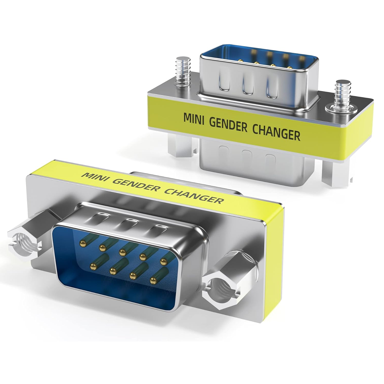 CABLEPELADO Adaptador de Serie Macho a Macho, Acoplador RS232 DB9, Cambiador de Género RS232, Conector 9 Pines, Plug RS-232 DB9