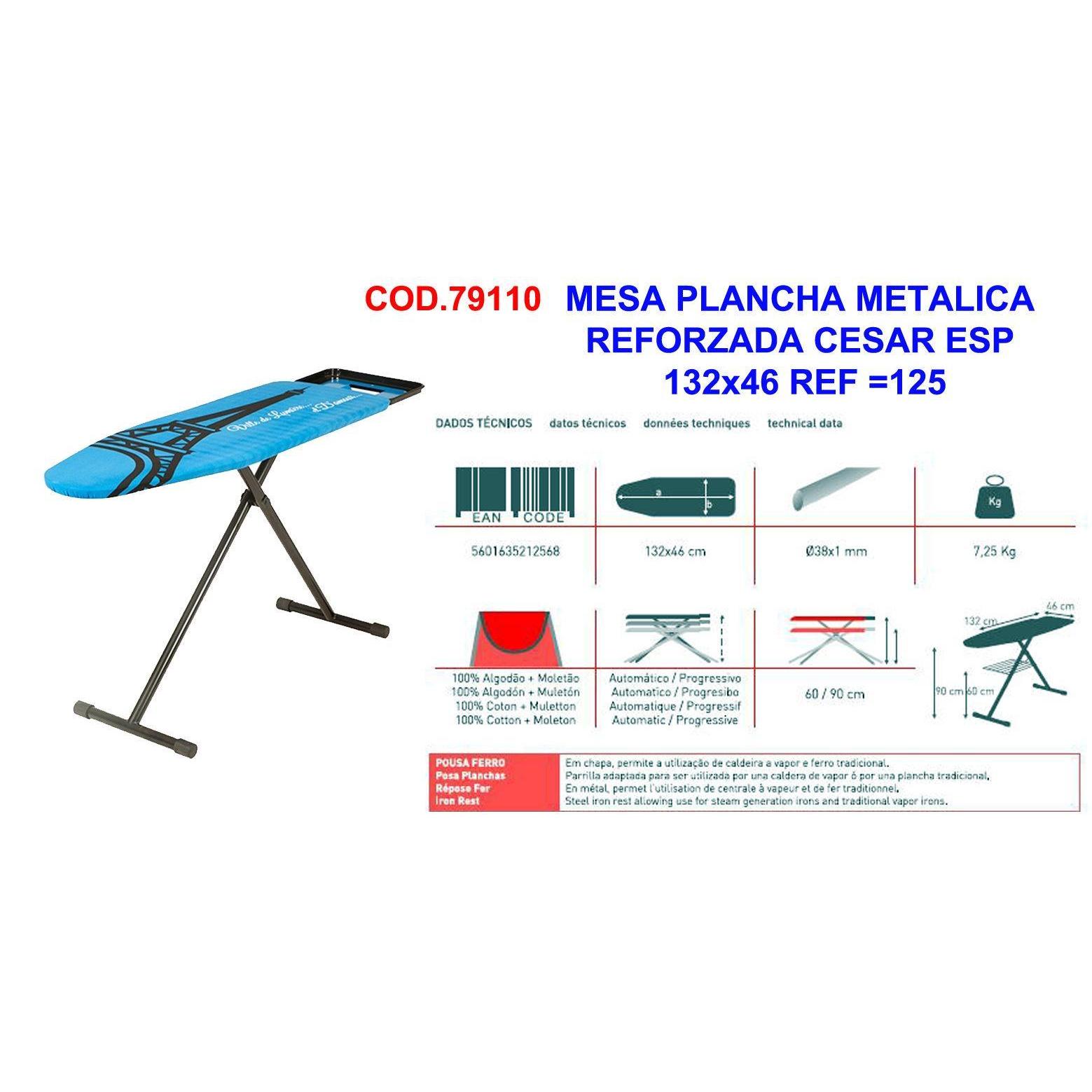 Mesa plancha metalica reforzada cesar esp 132x45 125