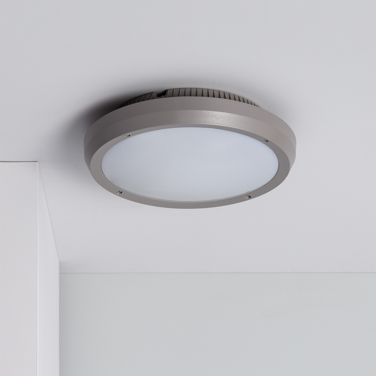 Ledkia Plafón Circular para Exterior Ø300 mm IP65 Curio Gris