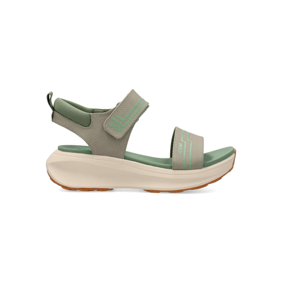 Fluchos - Sandalias deportivas Fusion V3 para mujer, cómodas y ligeras con cierre adherente y suela ergonómica color kaki