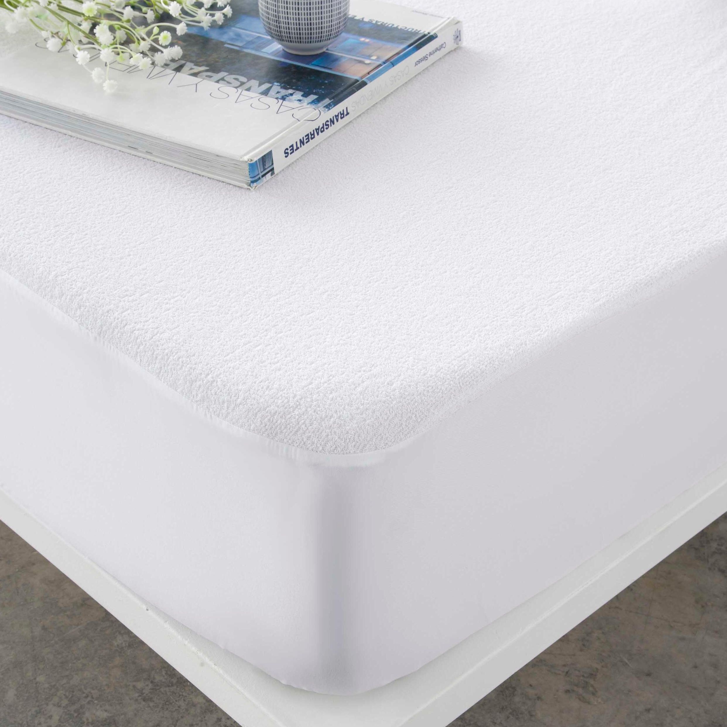 NATURALS - Protector de Colchón Ajustable Liso - Rizo 100% Algodón - Impermeable, Transpirable y Antialérgico - Cama 90/105/120/135/140/150/160/180 - Cuna 60x120 cm - Fabricado en España