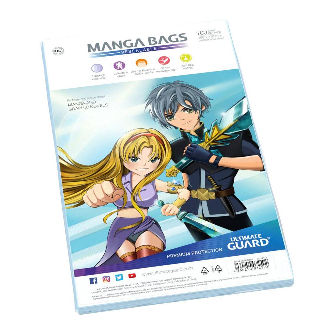 Ultimate guard manga bags bolsas con cierre reutilizable de mangas (100)