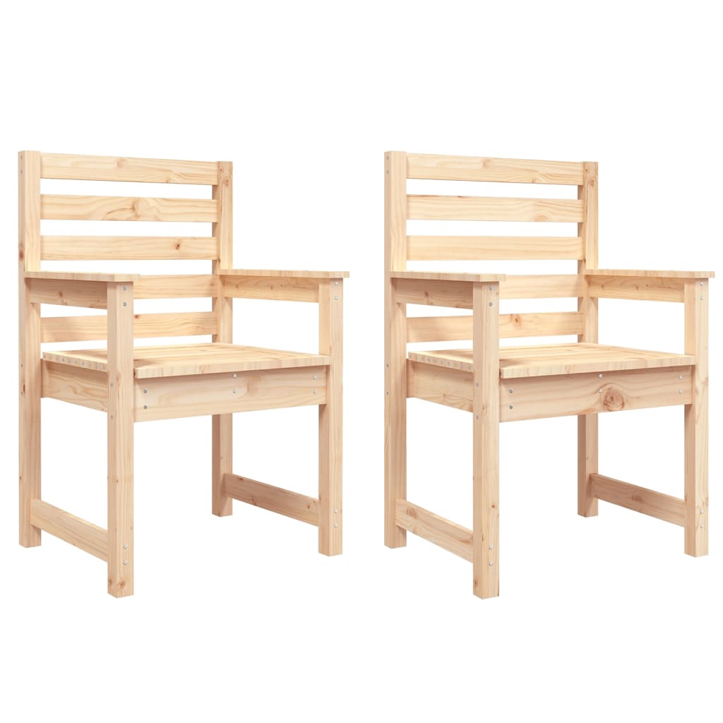 vidaXL Sillas de jardín 2 uds madera maciza 60x48x91 cm
