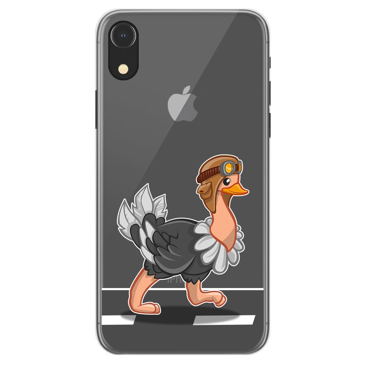 Tumundosmartphone Funda Gel Transparente para Iphone Xr diseño Avestruz Dibujos