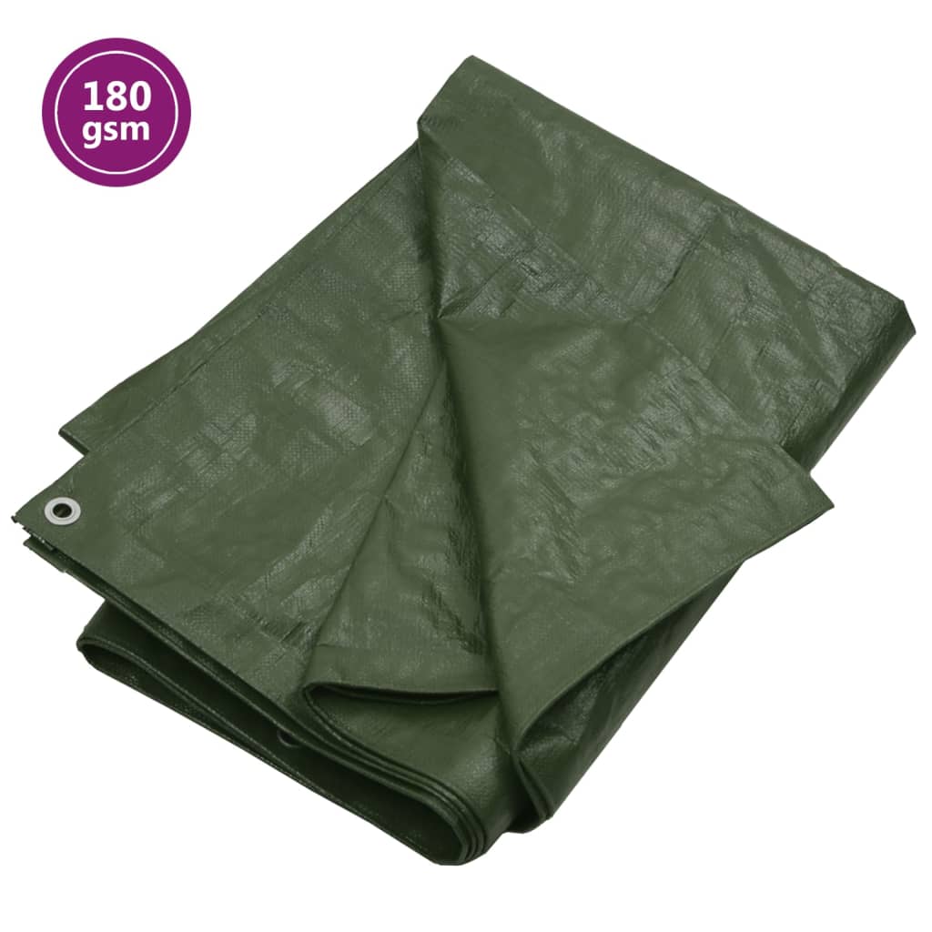 vidaXL Lona HDPE 180 g/m² 8x10m Toldo Camping Cubierta Refugio Acampada Color Blanco,  Gris,  Verde y mas