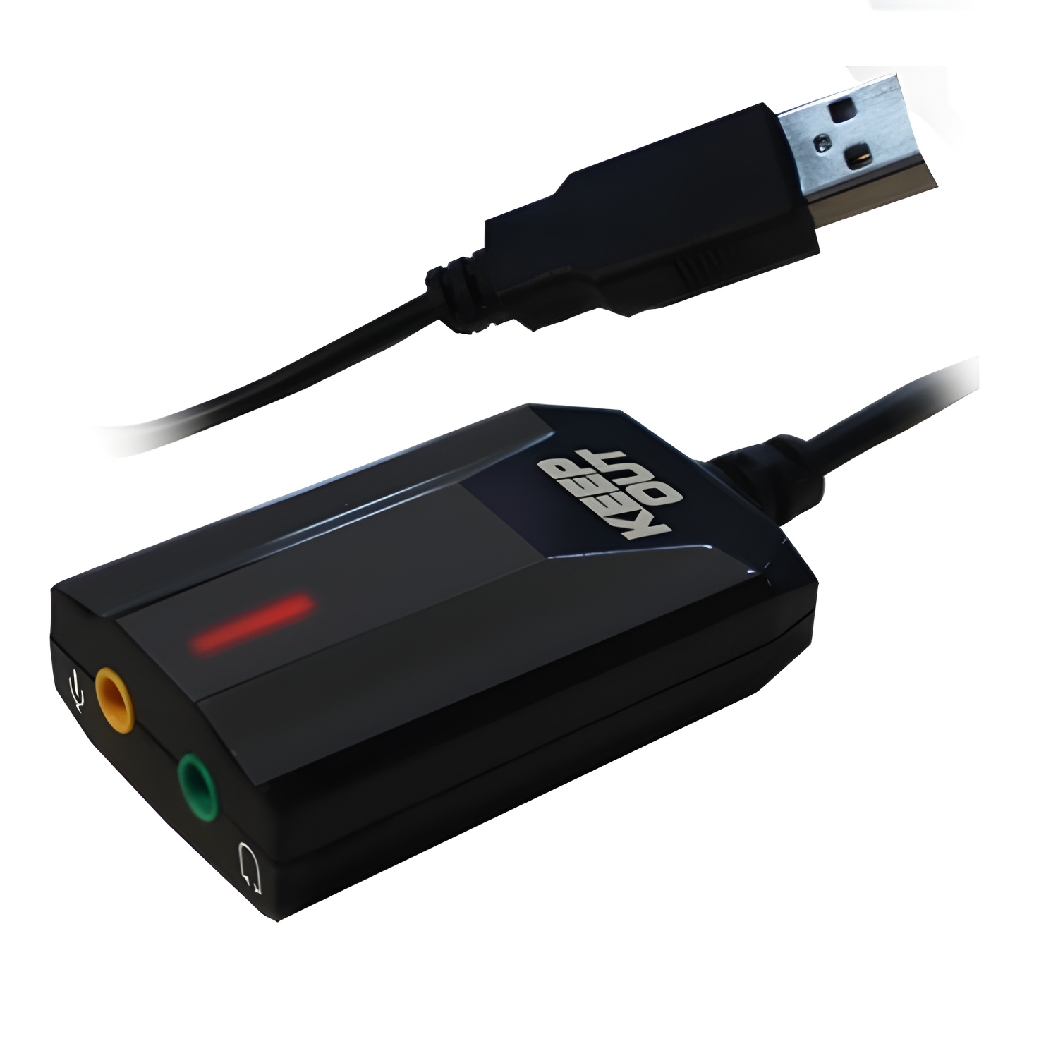 Keepout HXADAP - Tarjeta de Sonido USB Gaming 7.1 con Conector de Audio y Micrófono