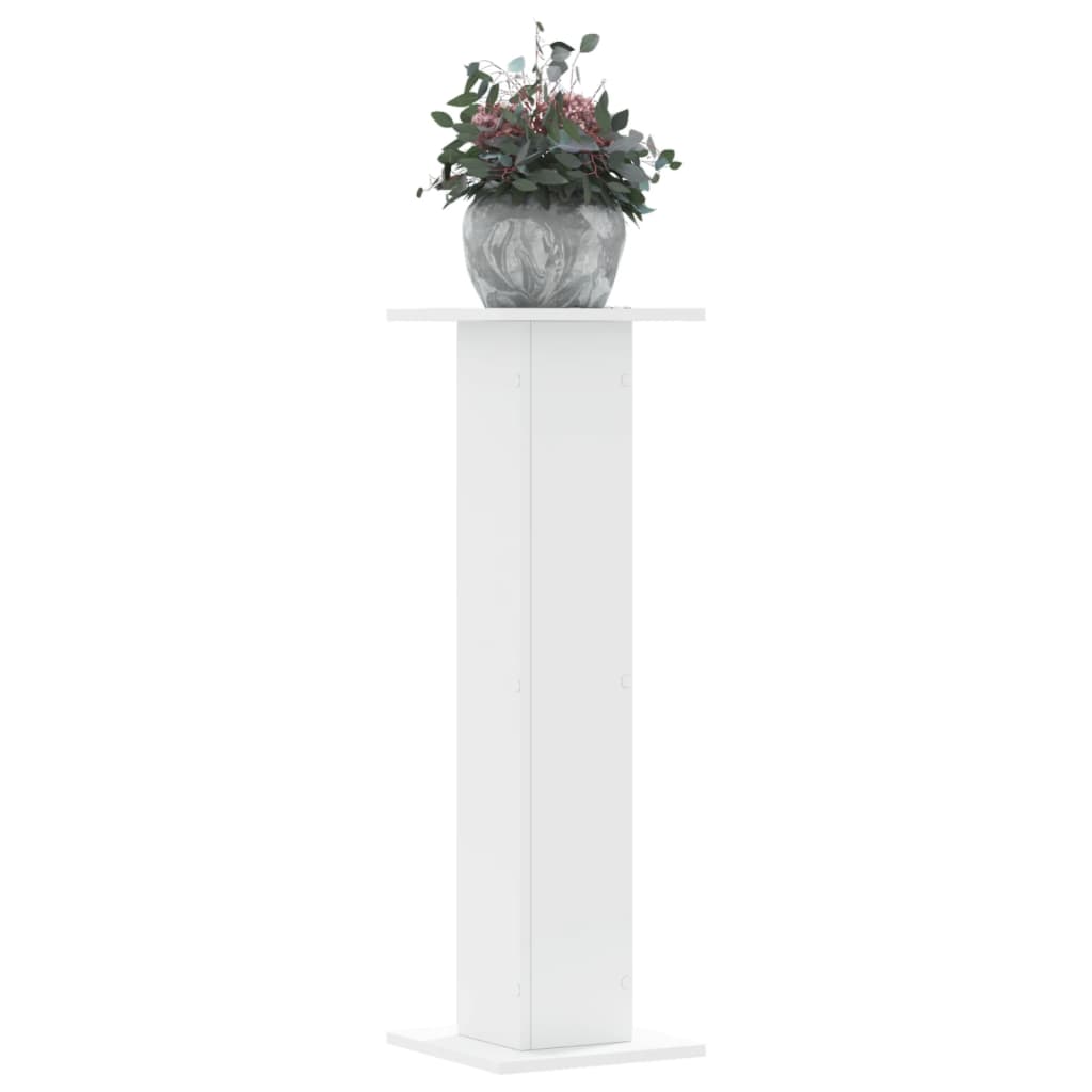 vidaXL Soportes de plantas 2 uds madera ingeniería 30x30x95 cm Color Blanco,  Negro,  Gris hormigón y mas