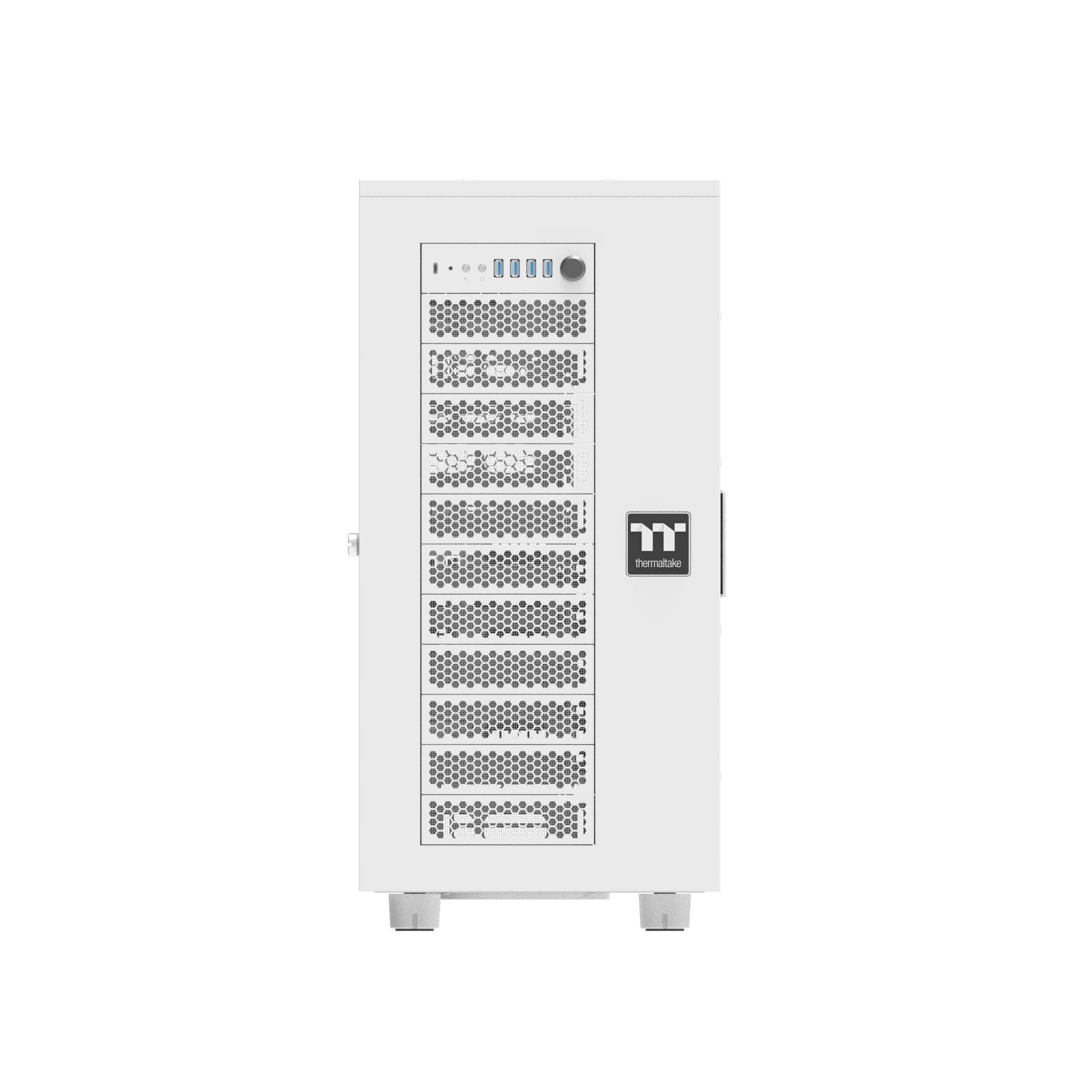 Thermaltake AX700 Super Tower Chasis: soporta Placas Base XL-ATX, Cinco Tarjetas gráficas y hasta dieciocho Discos Duros, Dos Paneles Laterales Perforados, protección contra el Polvo, Color Blanco