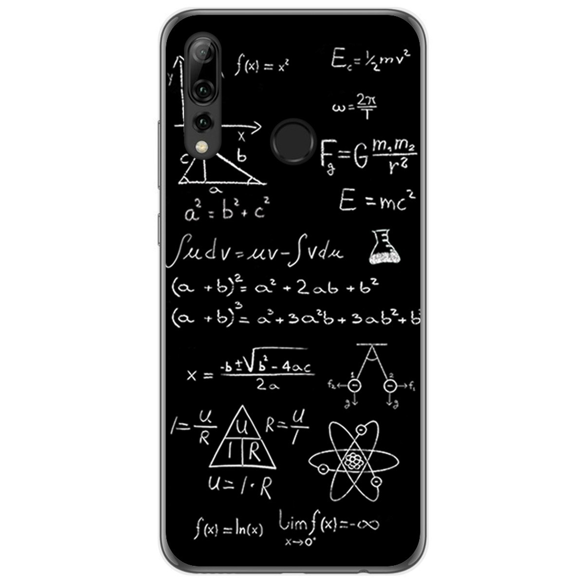 Tumundosmartphone Funda Gel Tpu para Huawei P Smart Plus 2019 diseño Formulas Dibujos