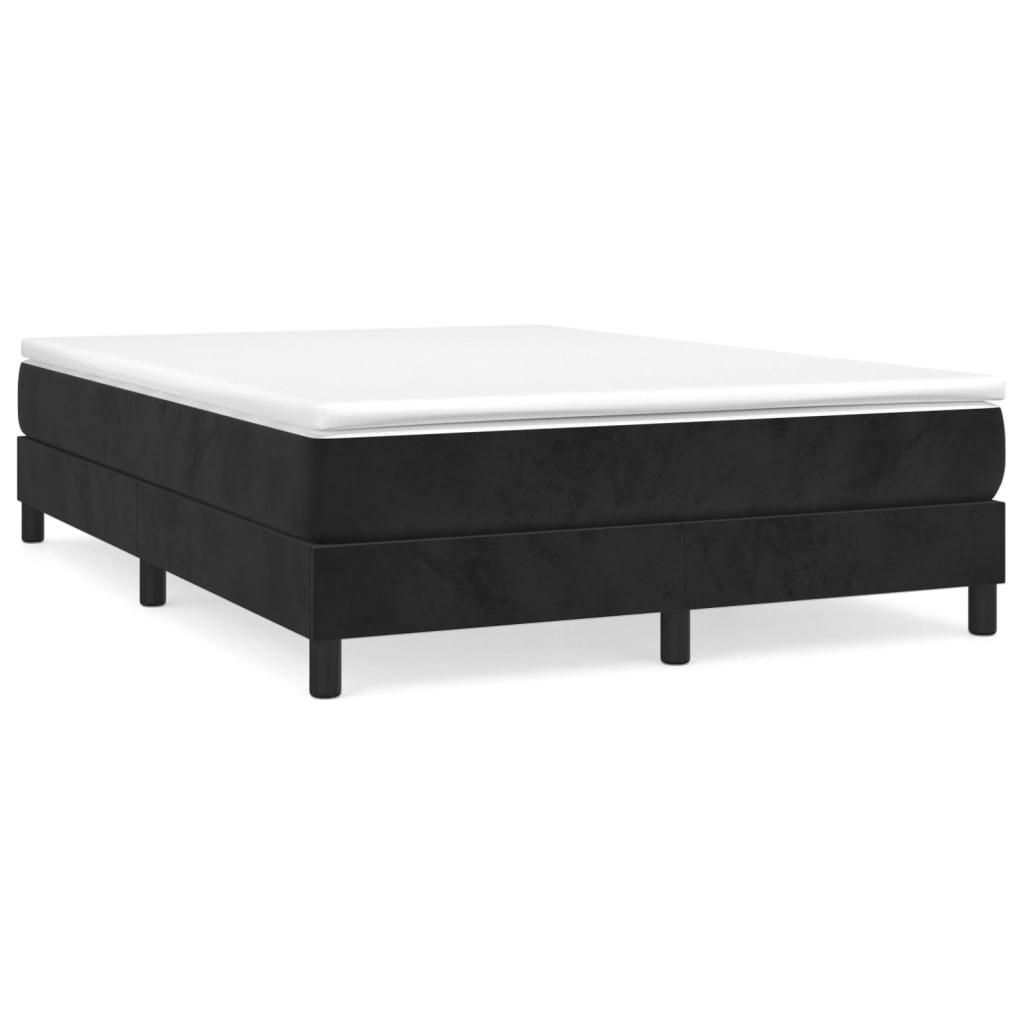 vidaXL Estructura de cama con somier terciopelo negro 140x190 cm