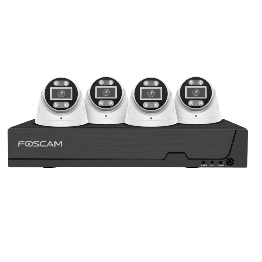 Foscam fn9108e-t4-2t überwachungskameraset 4 kameras mit recorder schwarz