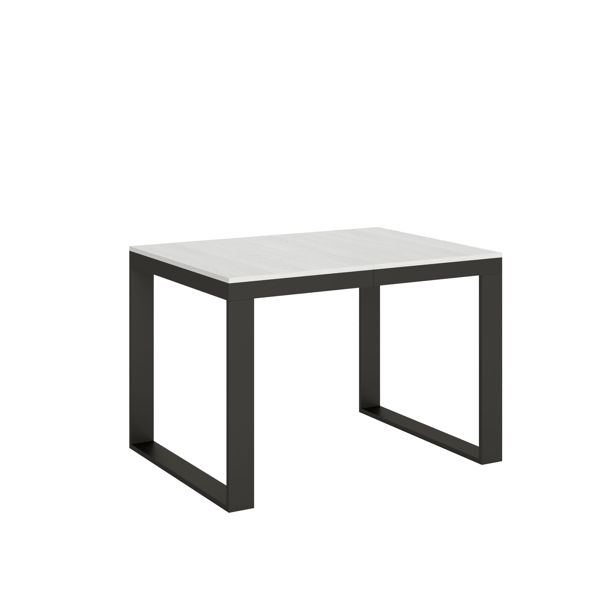 Mesa extensible 90x120/224 cm Tecno Evolution Blanco Fresno Estructura Antracita - Itamoby