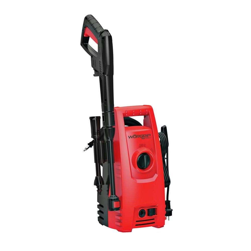 Hidrolimpiadora WORGRIP mini de alta presión 1400W 110 BAR - Fácil manejo gracias a su manguera de 5,3 metros de largo con enchufe rápido.