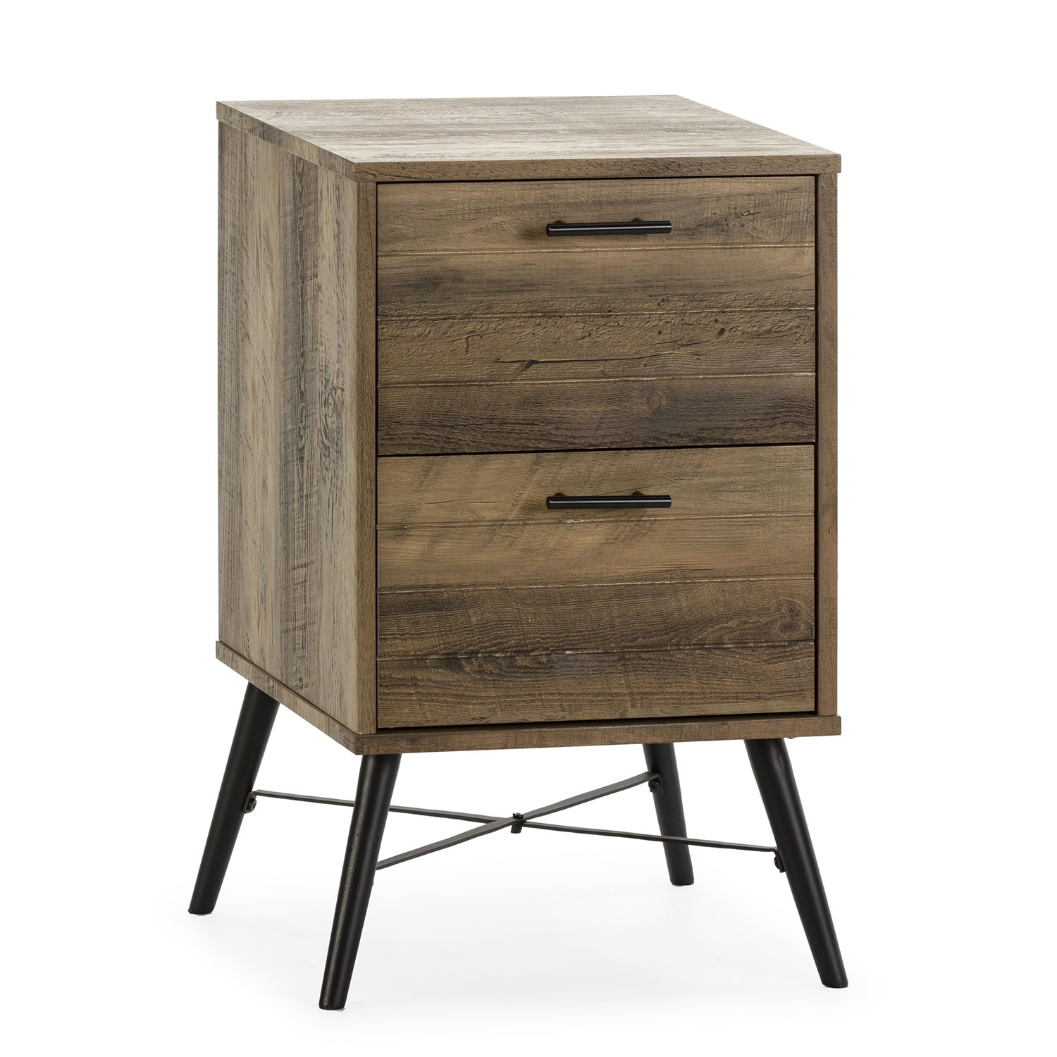 VS Venta-Stock Mesita de Noche Clavel 2 cajones Color Rustic