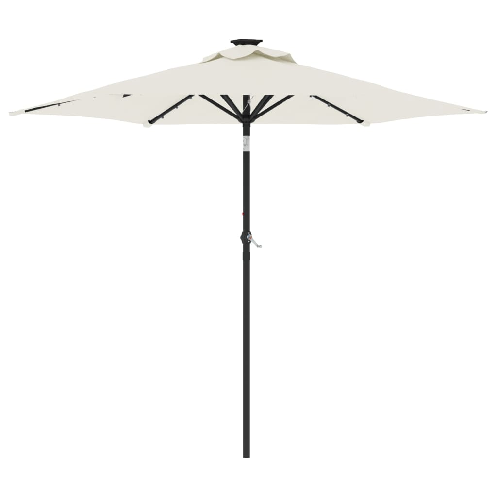 vidaXL Sombrilla jardín con luces LED poste acero 225x225x212 cm Color Blanco, Verde, Antracita