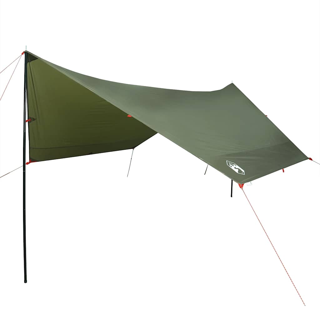 vidaXL Lona de camping impermeable verde oliva 462x306x211 cm