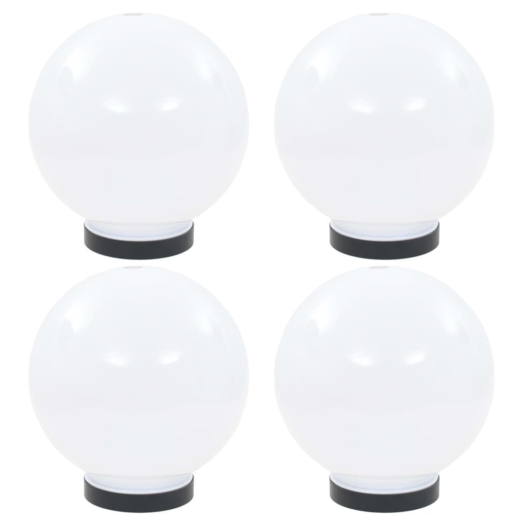 vidaXL Lámparas de Bola LED Esféricas PMMA (4 unidades) Iluminación Jardín Terraza Dimensiones 20 cm,  25 cm,  30 cm y mas
