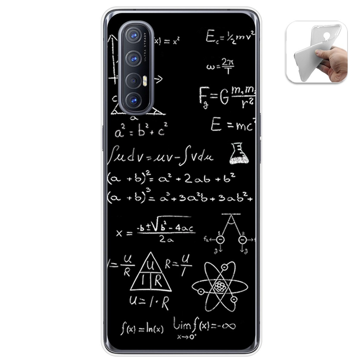Tumundosmartphone Funda Gel Tpu para Oppo Find X2 Neo diseño Formulas Dibujos