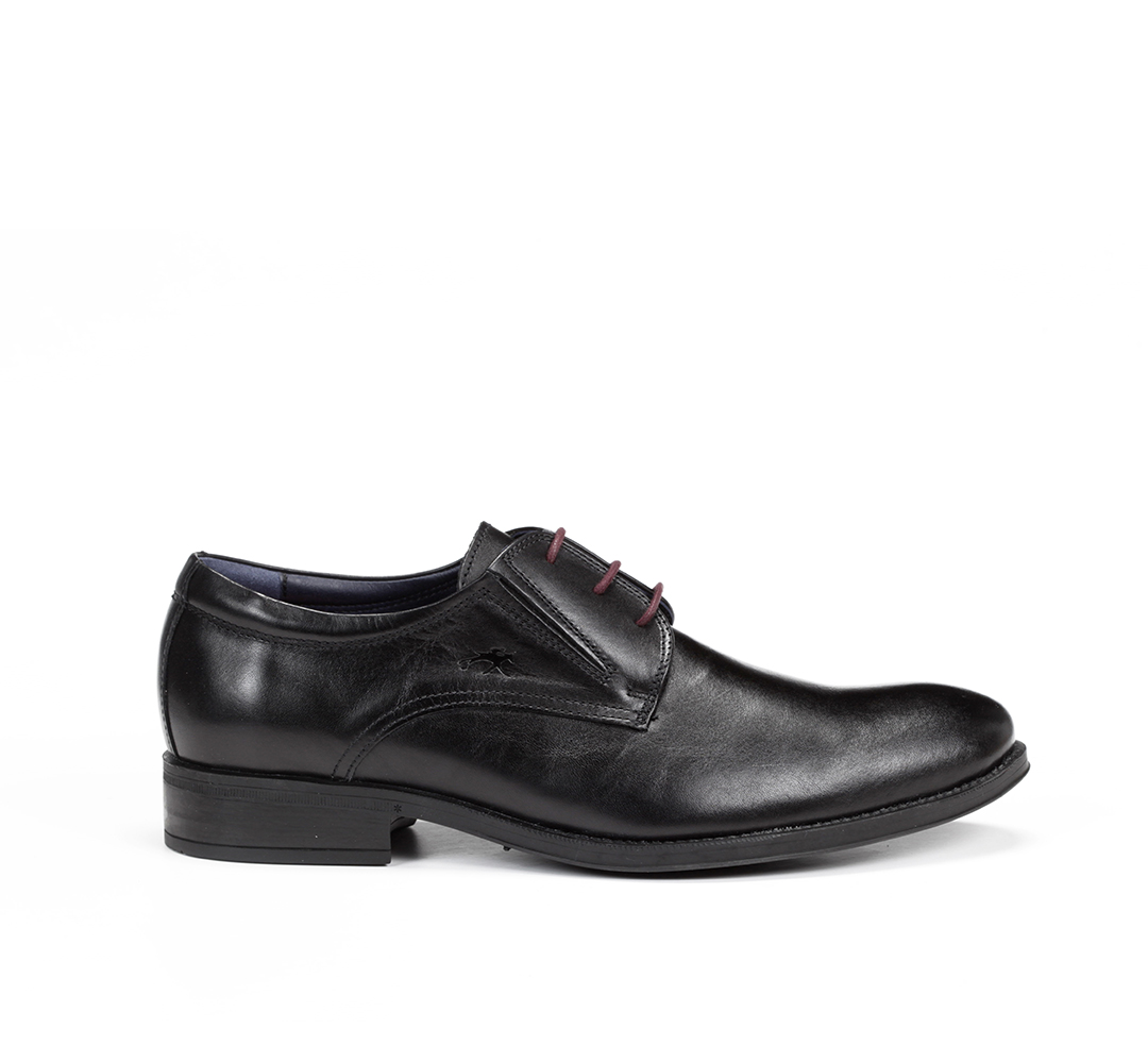 Zapatos de Vestir Hombre Fluchos Heracles 8410 Negro - Piel Pulida - Comodidad Excepcional