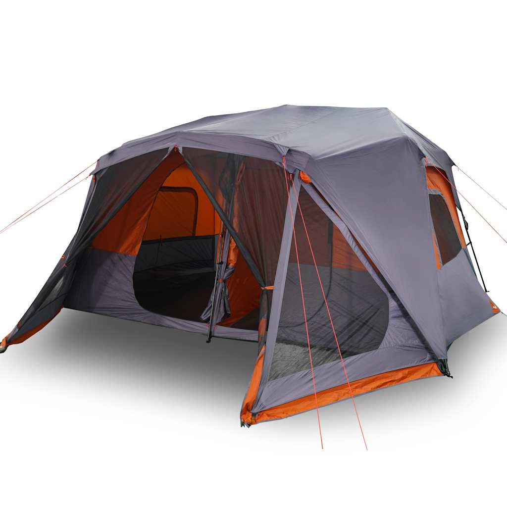 vidaXL Tienda Familiar 10 Personas Impermeable Apertura Rápida Toldo Carpa Color Gris y naranja,  Azul,  Verde y mas