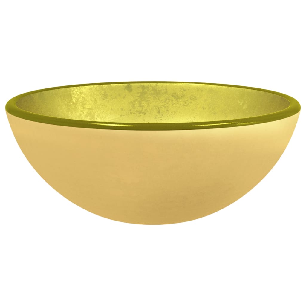 vidaXL Lavabo de Vidrio Templado Baño Tocador Hoteles Cocina Inodoro Color Blanco,  Dorado,  Esmerilado y mas