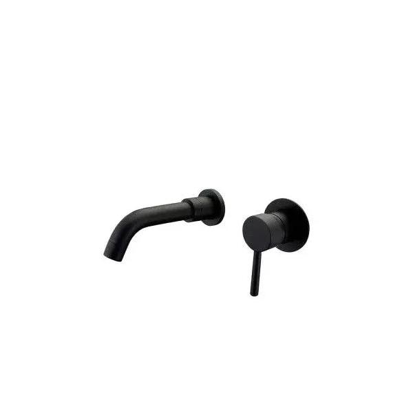 VALAZ Guadiana Grifo de lavabo de 15 cm redondo y empotrado fabricado en latón de color negro mate