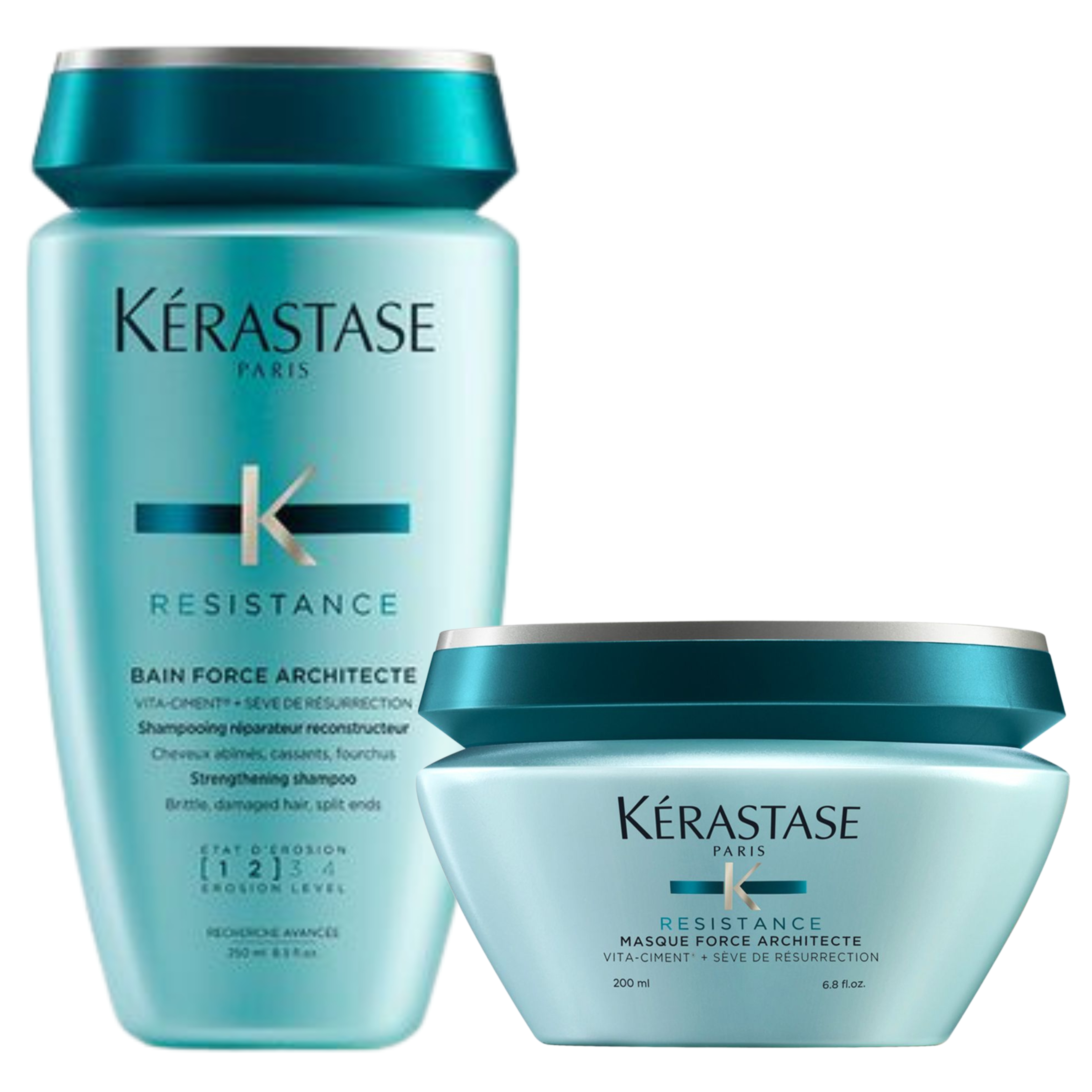 Pack Kérastase Résistance Bain Force Architecte Champú x2 – Cabello Dañado y Debilitado