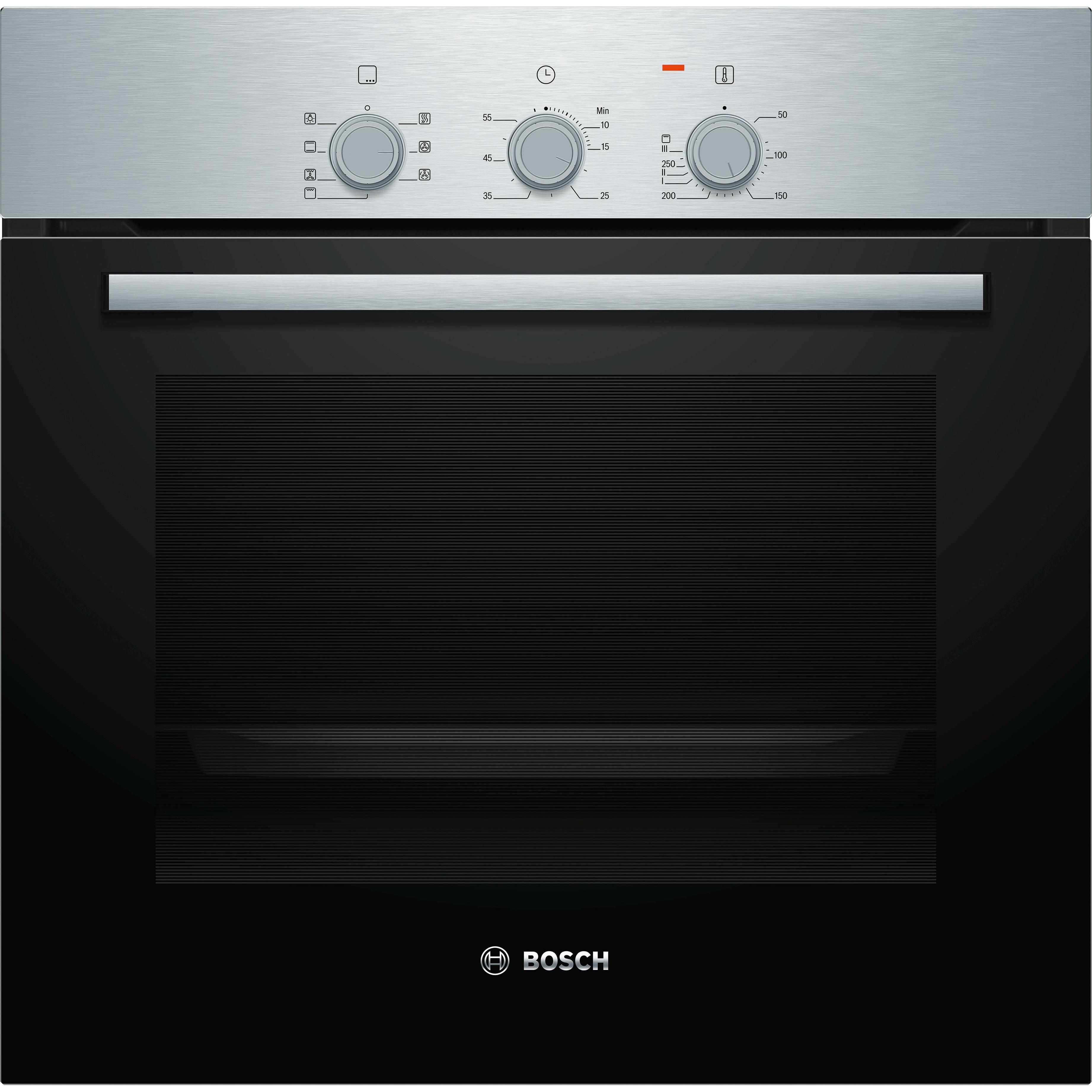 Bosch Serie 2 HBF011BR0 horno 66 L 3300 W Negro, Acero inoxidable