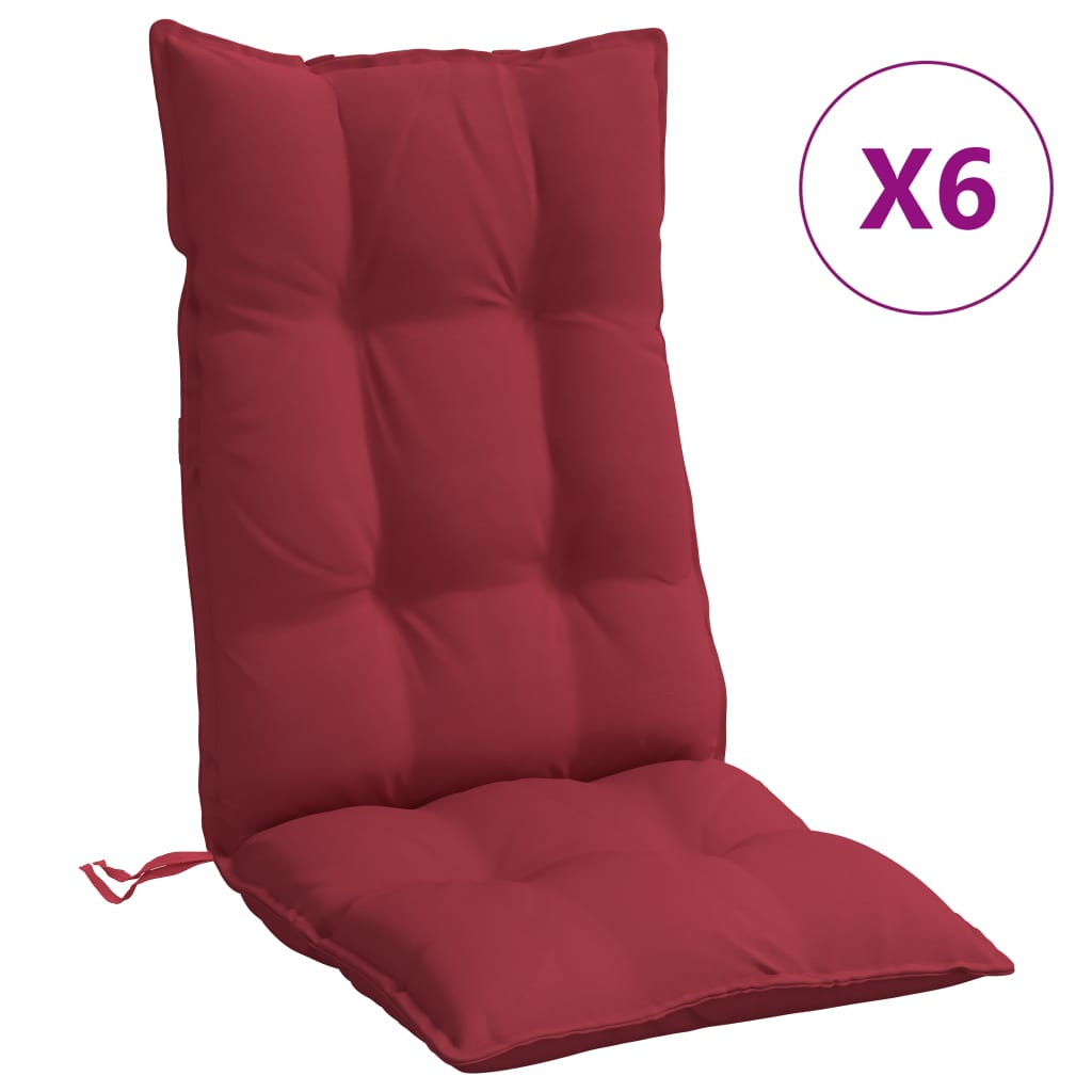 Cojines de Silla Vidaxl con Respaldo Alto 6 Uds Tela Oxford Color Antracita