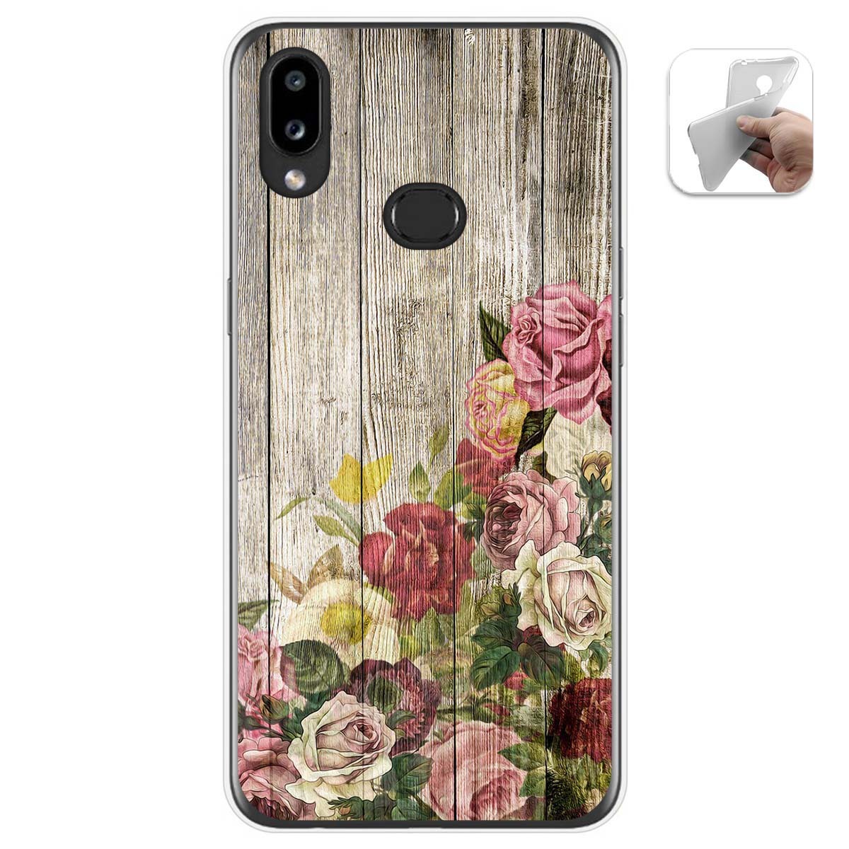 Tumundosmartphone Funda Gel Tpu para Samsung Galaxy A10s diseño Madera 08 Dibujos