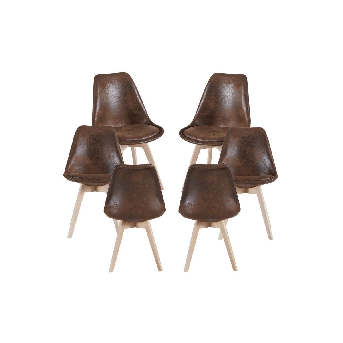 Regalos Miguel - Packs Sillas Comedor - Pack 6 Sillas Synk Vintage - Marrón