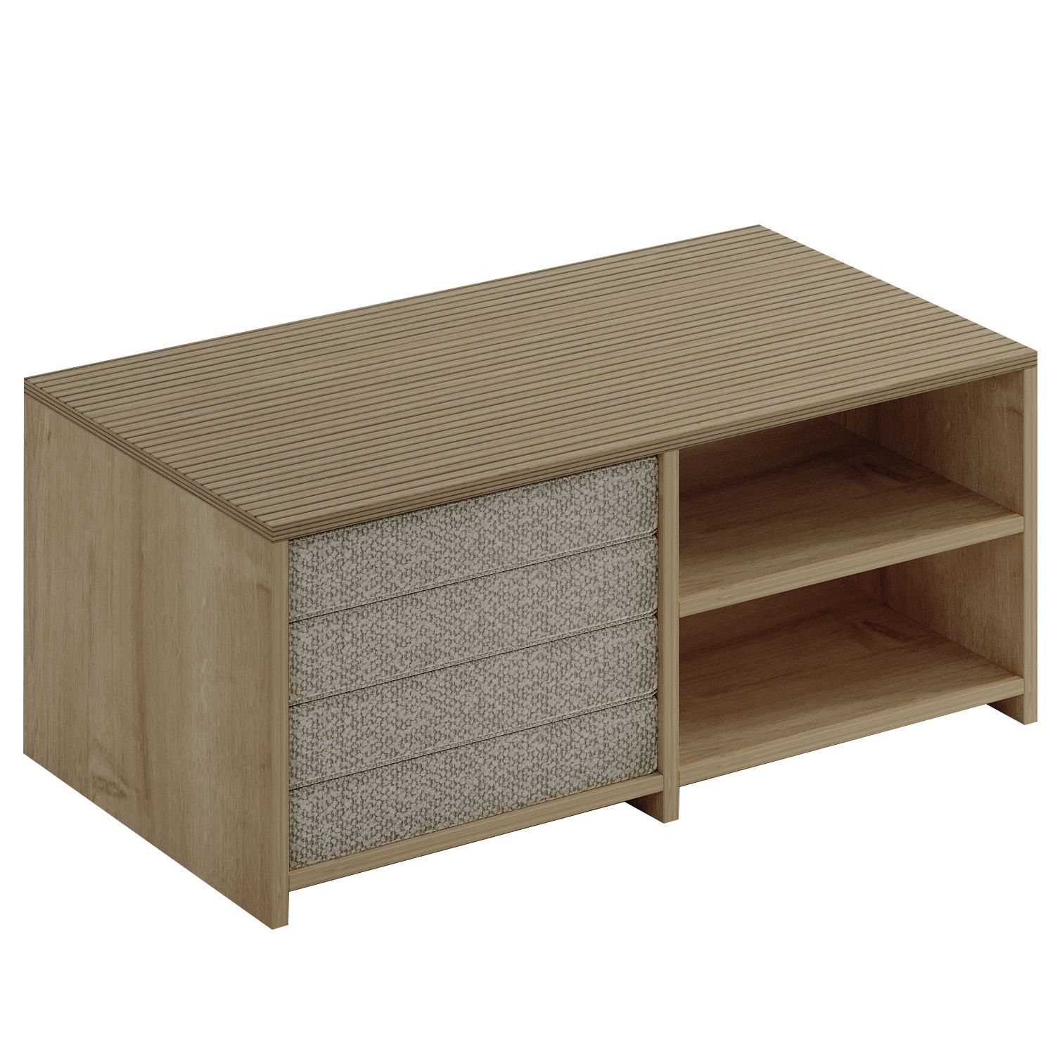 Habitat y Jardin - Mesa baja de madera "Gord" - 90 x 45 x 44 cm - Beige