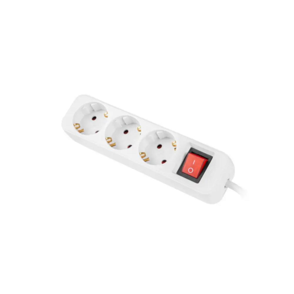 Regleta Lanberg PS1-03F-0150-W 3 Tomas con Protección e Interruptor Blanca