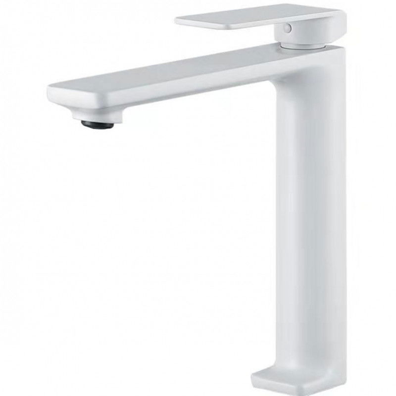 Imex Fiyi BDF016-5BL grifo monomando lavabo diseño alto acabado blanco mate