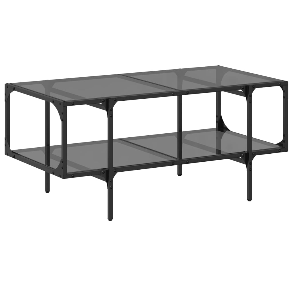 Mesa de Centro Vidaxl de Vidrio y Acero Negro