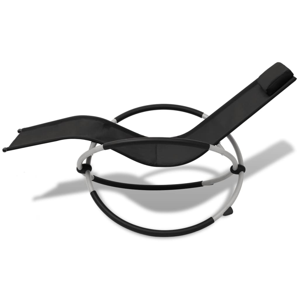 Vidaxl Tumbona Geométrica de Jardín Acero Negro/gris, Crema, Taupé