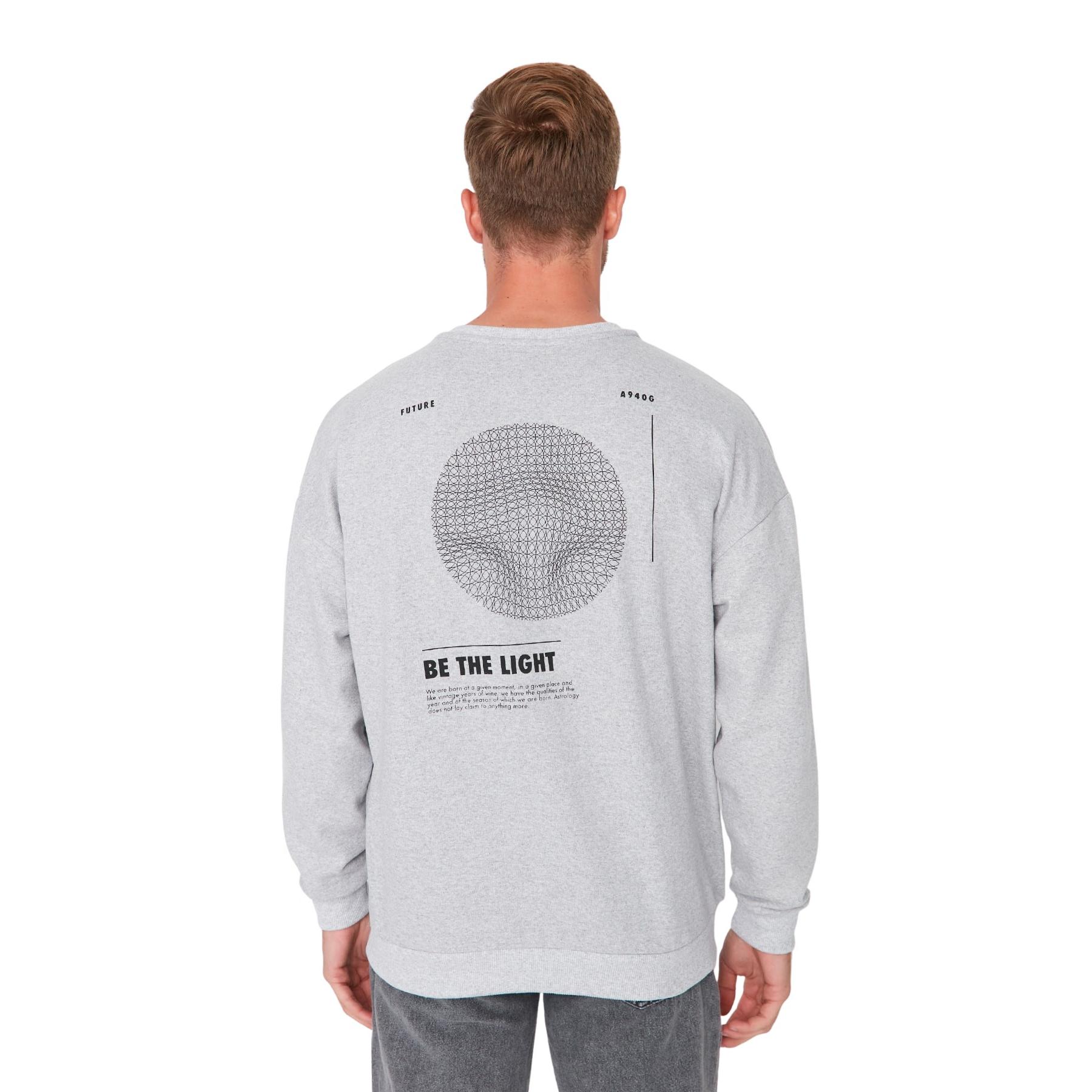 Trendyol Sudaderas De - L/42/14 - Corte Oversize - 56% Algodón 41% Poliéster 3% Viscosa Mezcla Gris Hombre Pequeño