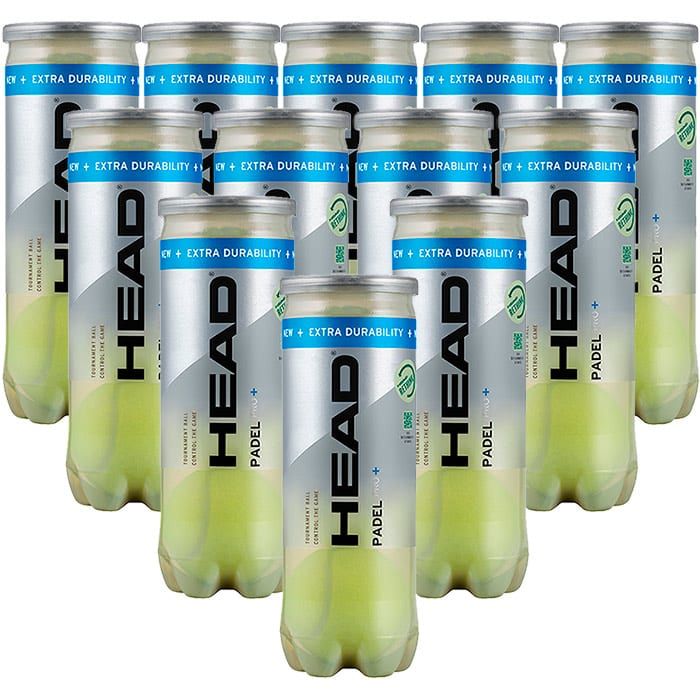 Pelotas de Pádel Head Padel Pro + | Elige entre 1 bote/ 3 botes/ 6 botes / 12 botes / cajón de 24 botes de 3 pelotas | Las mejores pelotas por su alta calidad, precisión y control. Gracias a su núcleo de caucho obtendrás una mayor durabilidad.